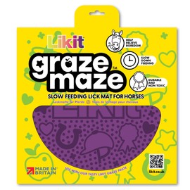 Likit Graze Maze Horse Lick Mat | Use with tasty Likit Graze Paste | Help Relieve Boredom & Slow Feeding (Purple)
