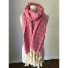 Mexican Rebozo Algodon Labrado Fuchsia Rosa Mexicano Shawl Baby Carrier Doula