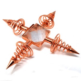 MyDeal Products Copper Spritual Energy Generator with Quartz Pyramid and Conductive Coils for Body Healing, Reiki Balancing Chakras, Aura Cleansing, Protection, Ghost Hunting, Meditation Chi