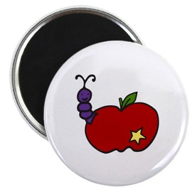 CafePress Apple Magnets 2.25" Round Magnet, Refrigerator Magnet