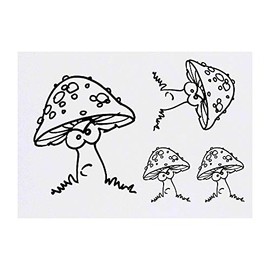 Azeeda 4 x 'Wütender Pilz' Temporäre Tattoos - Wasserfest, Hautfreundlich & Ungiftig · Transfers in Verschiedenen Größen (TO00032901)