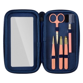 Pretty Useful Tools | Eyebrow Kit | Camo Coral | Stainless Steel | Scissors & Tweezers Included