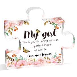 Girlfriend Gifts, My Girl Gifts - Puzzle-Shaped Acrylic Plaque, Valentines Gifts for Girlfriend Wife Fiancee, Girlfriend Birthday Gifts from Boyfriend Husband, Christmas Anniversary Love Gifts for Her