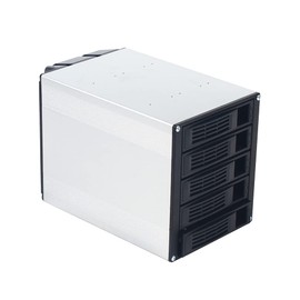 5 Bay HDD Hot Swap Cage Silver 3 x 5.25 inch Drive Bays Hard Disk Enclosure for 5 x SATA 3.5" HDD/5 x SATA 2.5" HDD/SAS HDD