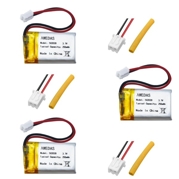 AWEDAS (3 Pack) 3.7v 502030 Battery Lithium Polymer Battery 3.7v