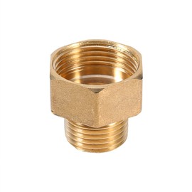 3/4 Female to 1/2 Male Reducer, 1pc Brass Hose Tap Connector Water Pipe Hex Bushing Reducer Adapter Pipe Connection Reducing Fitting