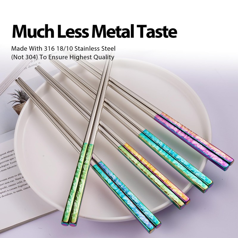 Hagary Phoenix Chopsticks Metal Reusable Designed in Korea Japanese Style