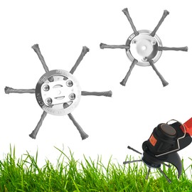 2 x robuster Stahldraht-Rasentrimmerkopf – 230 mm Universal-Freischneider-Aufsatz für Benzin-Rasenmäher, langlebiges Knotendraht-Design, Gartenrasentrimmer-Schneidkopf (6 Köpfe)