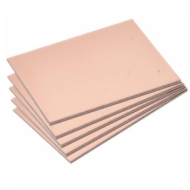 sourcing map PCB Copper Clad Board Laminate 70mm x 50mm x 1mm FR4 Glass Fiber Single-Sided for Circuit Projects, Pack of 5