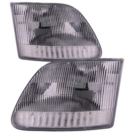 HEADLIGHTSDEPOT Headlight CAPA Certified Left And Right Pair Compatible With For 1997-2002 Ford Expedition/ 97-03 F-150/04 F-150 Heritage All Models