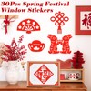 15 Styles 30Pcs Chinese New Year Window Stickers, Lunar New