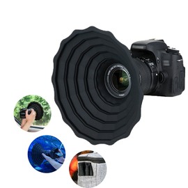 JJC Lens Hood for Night Scene Shooting, Prevents Glare of Window Glass, For Cameras, Easy Installation, Flexible, Washable, Outer Diameter 2.9 - 3.5 inches (73 - 88 mm), Compatible with Lenses