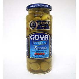 GOYA Green Olive with Paprika, Reduced Salt Solids, 6.7 oz (191 g)