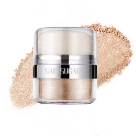 Afmicat Body Shimmer Powder, 1PC Glitter Highlighter Powder for Face, Liquid Highlighter Blush Body Glow Shimmer Powder Fairy Brightening Makeup Stick for Eyes, Hair (Champagne Gold, 1.13 Oz)