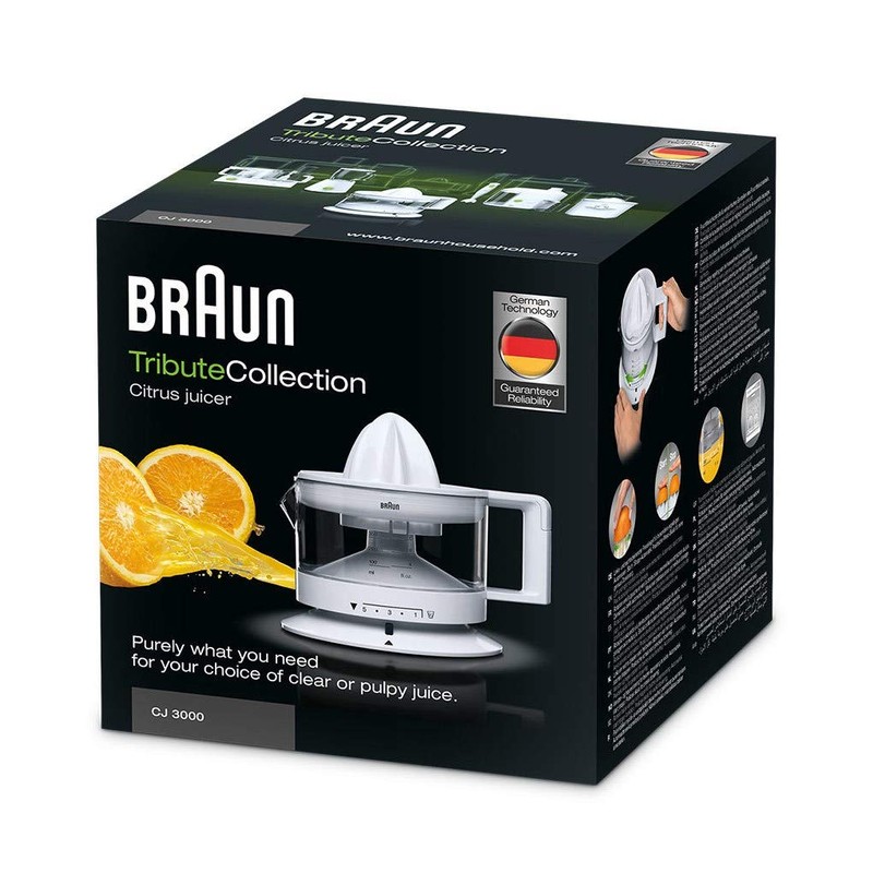 Braun CJ3000 Electric Citrus Press, 350 ml bowl with scale,