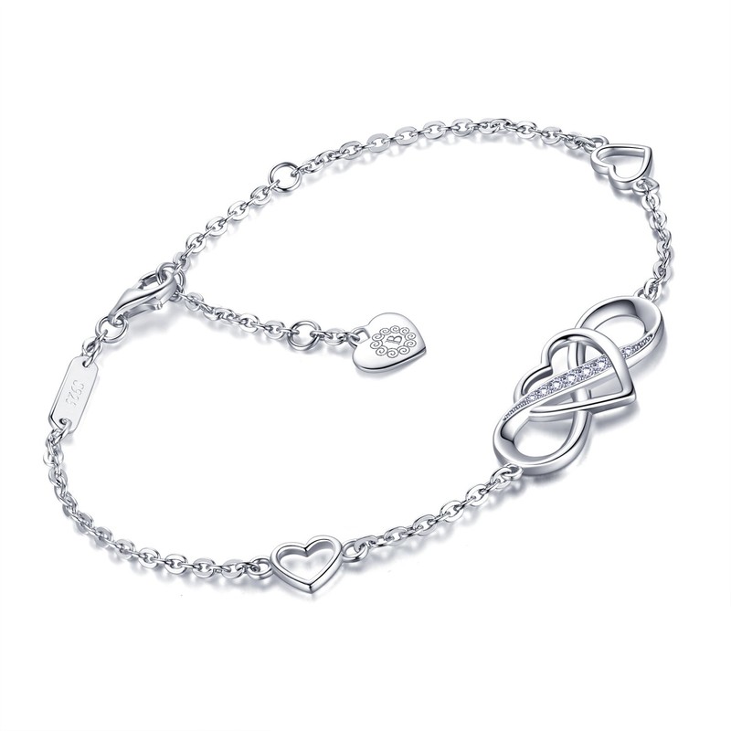 Billie Bijoux Women 925 Sterling Silver Infinity Bracelet Forever Love”