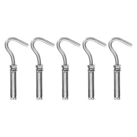 MECCANIXITY Concrete Wall Hook Expansion Hook Open Cup Screw M6*40mm 304 Stainless Steel for Indoor Outdoor Ceiling Concrete Walls Masonry, Pack of 5