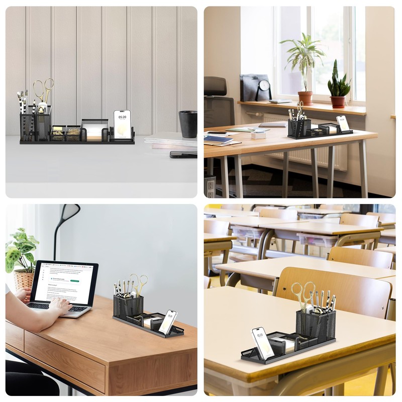 SUPEASY Pen Holder for Desk, 6 Piece Mesh Desk Organizer