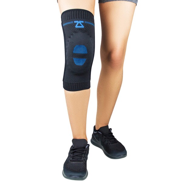 Zensah Elite Knee Compression Sleeve With Patella Gel Pad - Targeted Knee Support For Protection And Pain Relief – Knee Support For Running, Sports, Workout, Gym - Knee Brace (Black, Small)