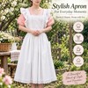 Women's Lace Bib Apron for Cooking – Ruffled Cotton-Polyester Pinafore
