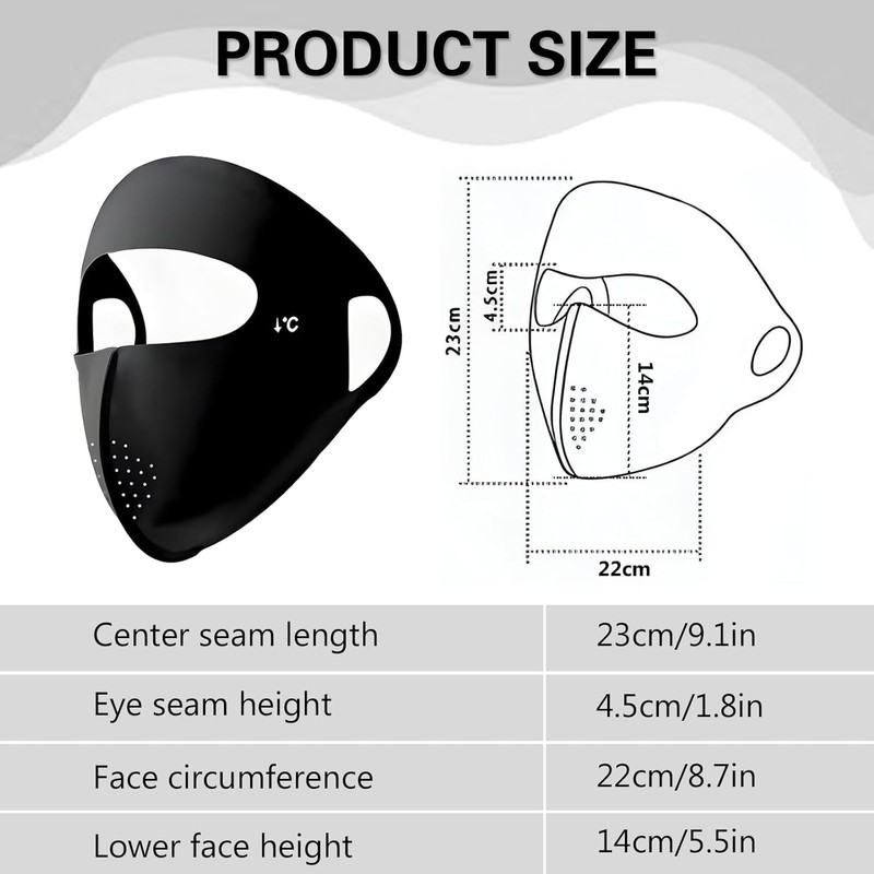 Reusable Face Mask, Black, Breathable Design with Ventilation Holes (Black