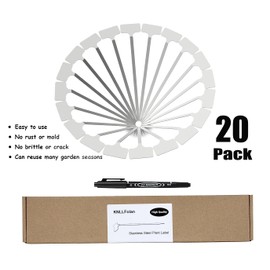 Stainless Steel Plant Labels, Metal Waterproof Plant Markers,Height 12.75 in, Label Area 2.5 in*1.25 in resuable Nursery Tags for Vegetables herb Flower Seed Green House- 20-Pack