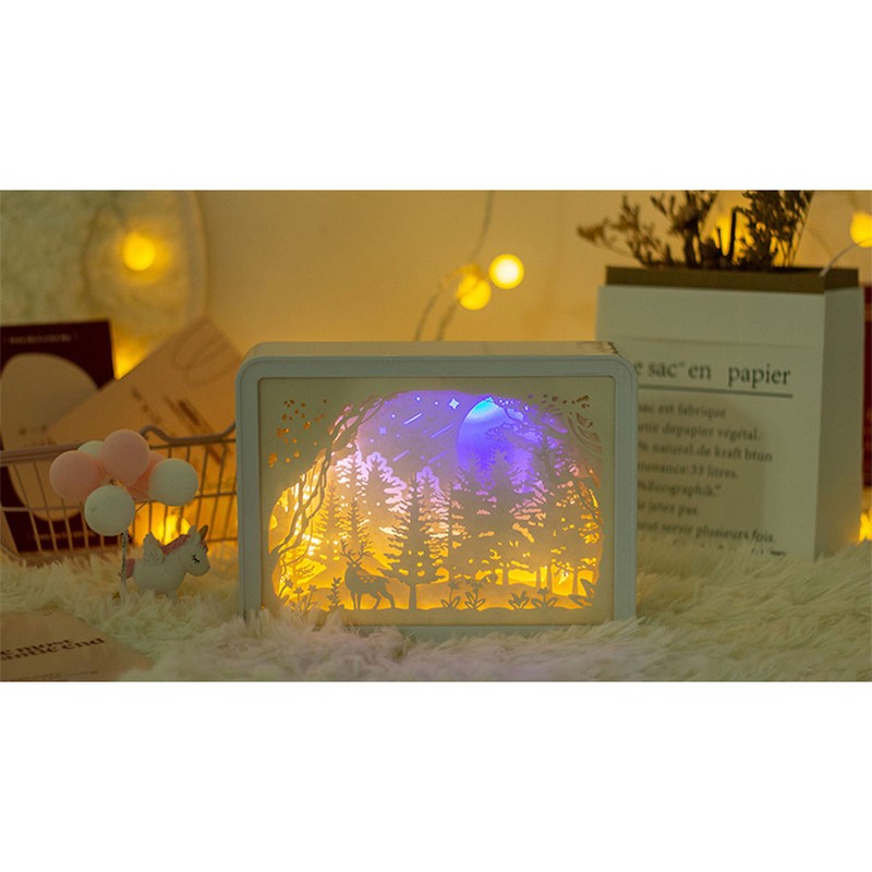 Papercut Light Box Soft Warm Light Romantic USB Battery Powered