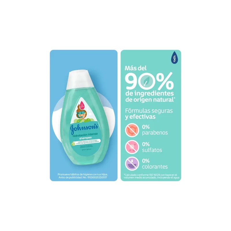 Shampoo Infantil Johnson's Hidratación Intensa 400 ml