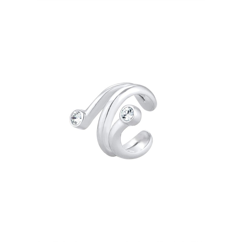 Elli Earrings Ear Cuff Single Crystals 925 Silver, Sterling Silver,