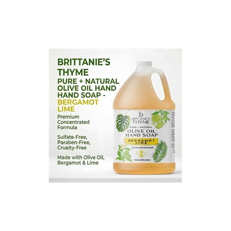 Brittanie's Thyme- Recambio de jabón líquido de oliva, bergamota y