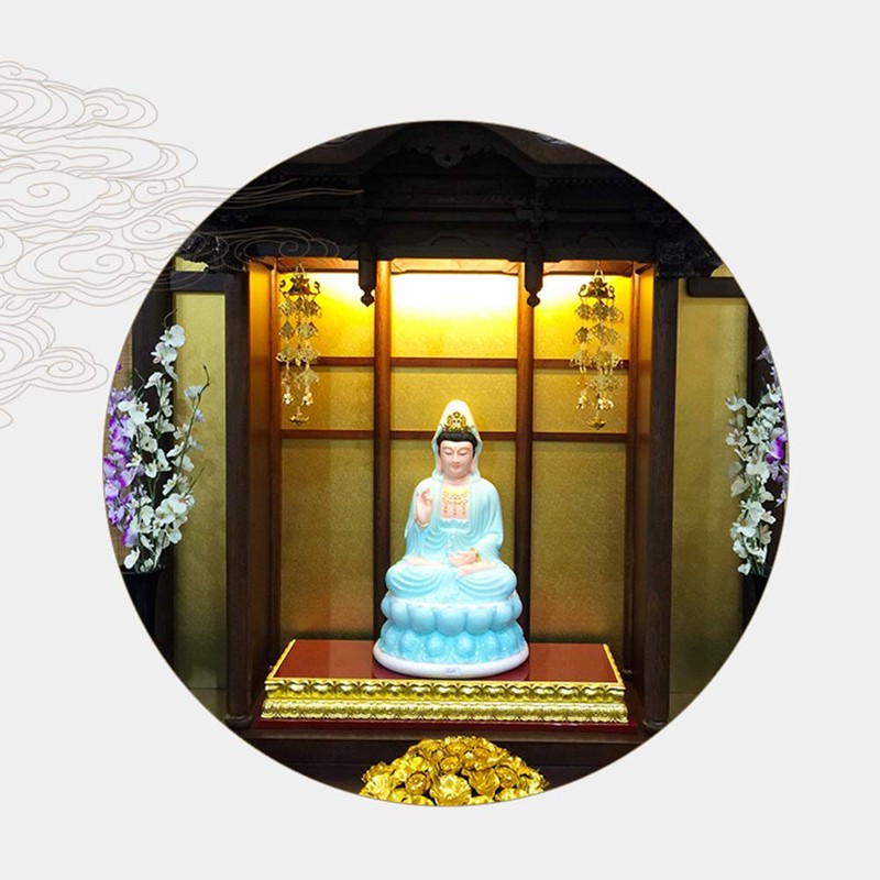 Yoraku Aluminum Lotus Kasa Buddhist Altar, Gold Plated Buddhist Altar,