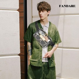 FANDARE Bum Bag Belt Bag Waterproof Waist Bag for Men and Women Shoulder Bags Chest Bag Nylon Colourful Hip Bum Waist Fanny Pack for Outdoor Travel Sports Hiking Jogging Dog Walks, Transparent black