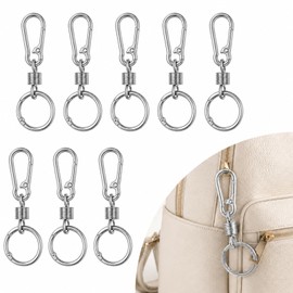Zipper Clips Anti Theft, 8 Pcs Zinc Alloy Zipper Locks, Spring Carabiner Clasps with Key Rings for Backpack Purse Luggage Suitcase Handbag Travel Bag Accessories