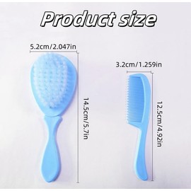 2Pcs Set Comb Haircut Cradle Cap Brush, Hair Bassinet Massage Comb Bottle Brush for Baby Grooming Kit Infant Hair Bassinet Shower