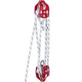 Mophorn Twin Sheave Block and Tackle 1/2" x 150Ft Twin Sheave Block with Braid Rope 30-35KN 6600-7705LBS Double Pulley Rigging