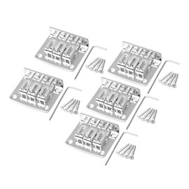 Yibuy Silver Zinc Alloy Bridge Tailpiece for 3 String Box Electric Guitar Set of 5