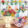 YICHENZHAOXING Mini Bricks Artificial Flower Bouquet Building Sets，DIY Simulation Plant