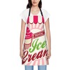 oFloral Ice Cream Apron Unisex Adjustable Bib Apron, Cooking Kitchen