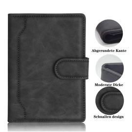 TRHDFW Passport Wallet Passport Holder Simple Waterproof PU Leather Blocking Multifunctional Passport Cover Travel Accessories