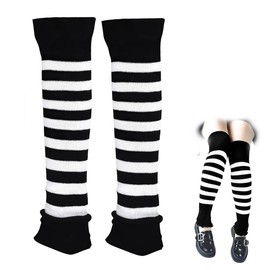 HSLPSM Women's 80s Leg Warmers, Leg Warmers, Leg Warmers, Leg Warmers, Winter Knee Stockings, Leg Warmers for Retro Years, Theme Party, Yoga, Casual (One Size), black