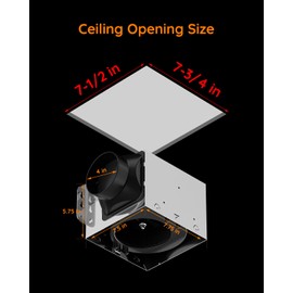 Fitop Bathroom Exhaust Fan with Light, 110 CFM 43W Ceiling Mount Shower Ventilation Exhaust with Light, 1.0 Sones Bathroom Vent with Light, Bathroom Fan 1200LM LED Light 3000K/4000K/5000K