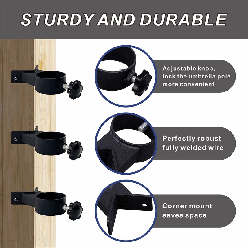 YZZHAJ Deck Patio Umbrella Holder Heavy Duty Adjustable Metal Umbrella