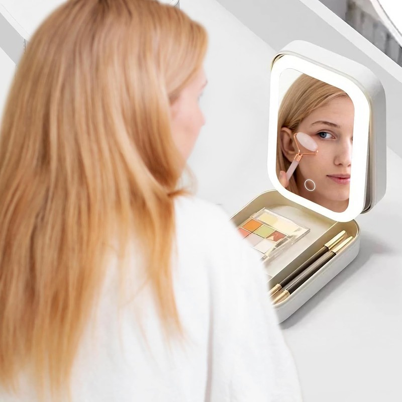Caja de maquillaje con espejo LED ajustable – AntSay –