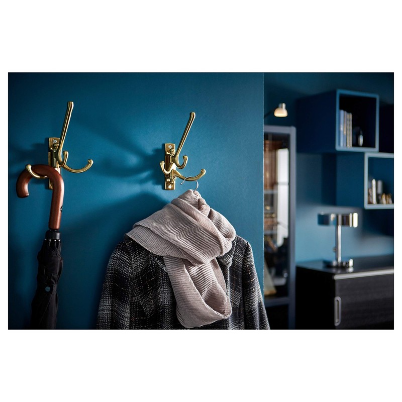 IKEA.. 403.622.64 3-Arm Swivel Hook, Brass Color