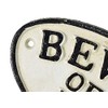 Beware of The Dog - Oval Cast Iron Sign Plaque