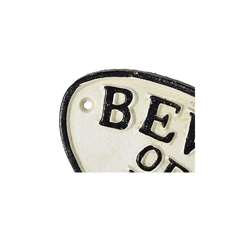 Beware of The Dog - Oval Cast Iron Sign Plaque