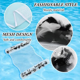 Sratte Pool Float and Water Hammock, Summer Clear Pool Tube with Feather, Multi Purpose Inflatable Water Floaties PVC Material for Adults, Swimming Pool, Lake, Beach, Pool Accessories (Black, White)