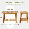 Jekruiet 24" Solid Teak Shower Bench with Towel Bar &