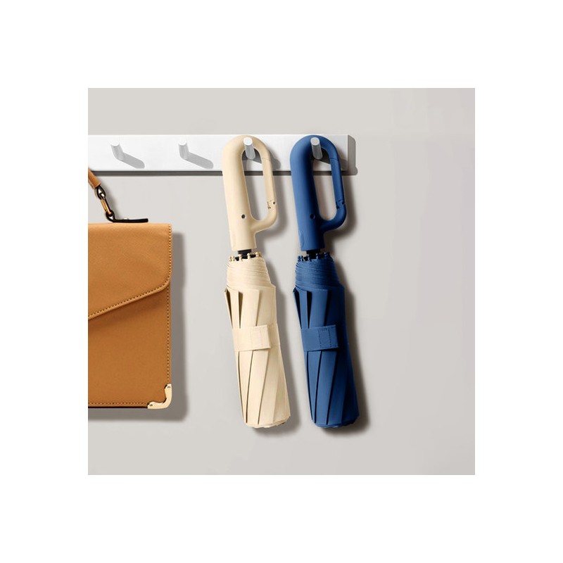 Carabiner 3-Fold Automatic Umbrella UV Block with Blackout Canopy