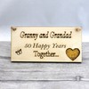 Granny and Grandad Grandparents Anniversary Gift Plaque Gift 50 Years